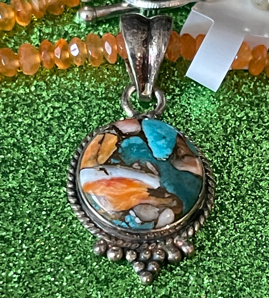 Spiny Oyster Turquoise and Carnelian Necklace