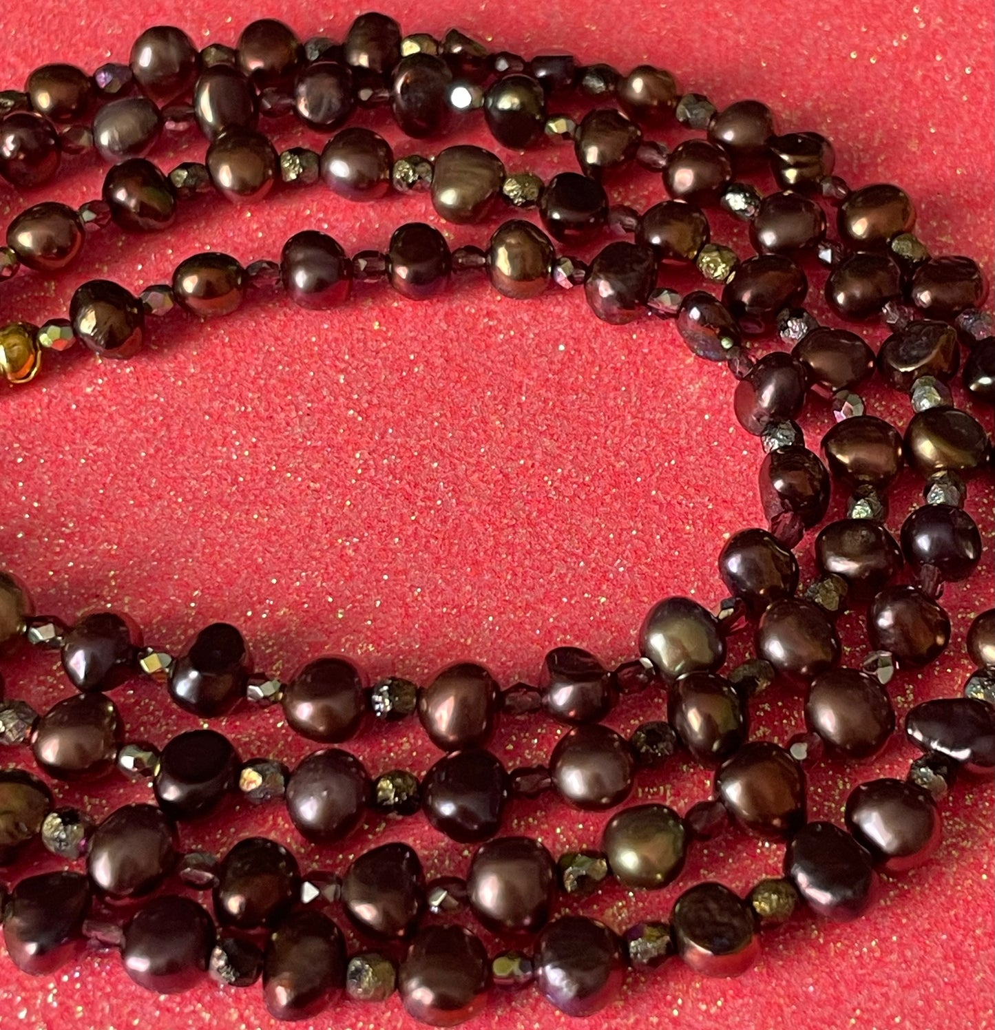 'Chocolate' Pearl Double Strand Necklace