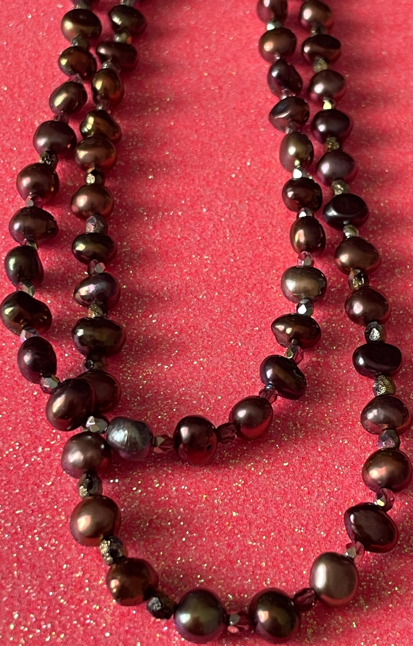 'Chocolate' Pearl Double Strand Necklace