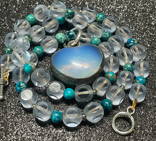 Imperial Moonstone Heart Necklace