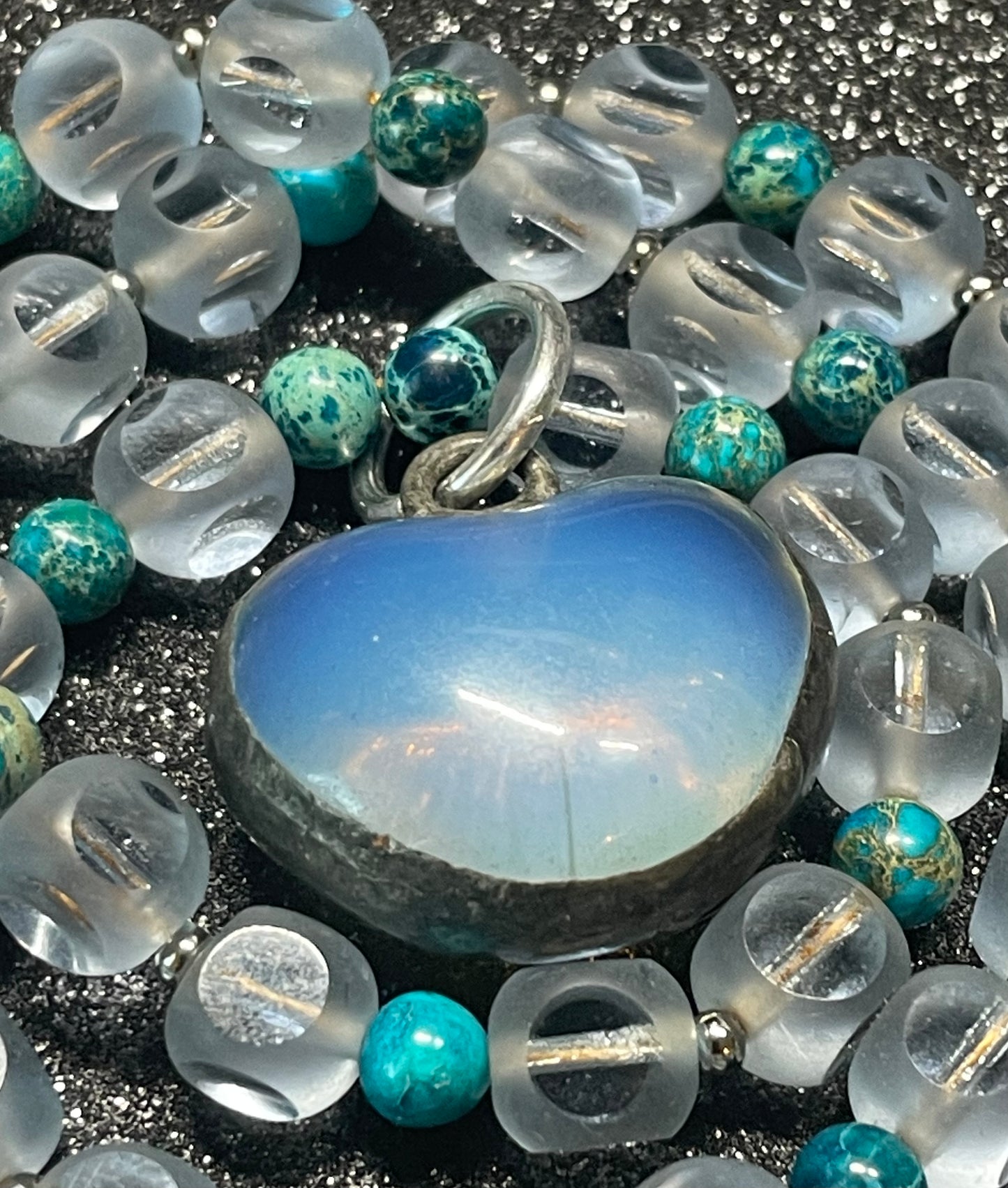 Imperial Moonstone Heart Necklace