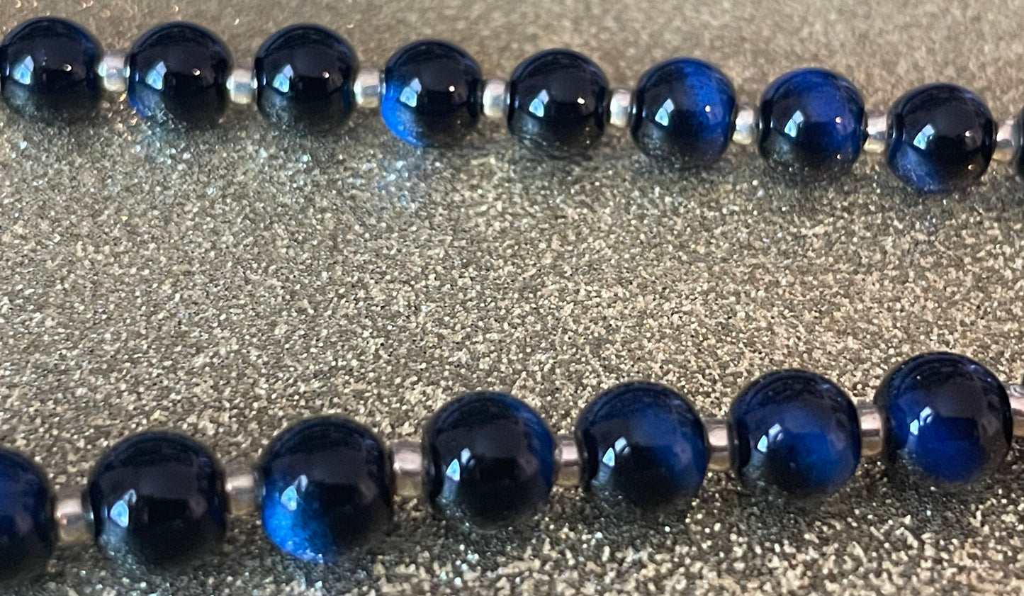 Deep Blue Glass Cabochon Pendant