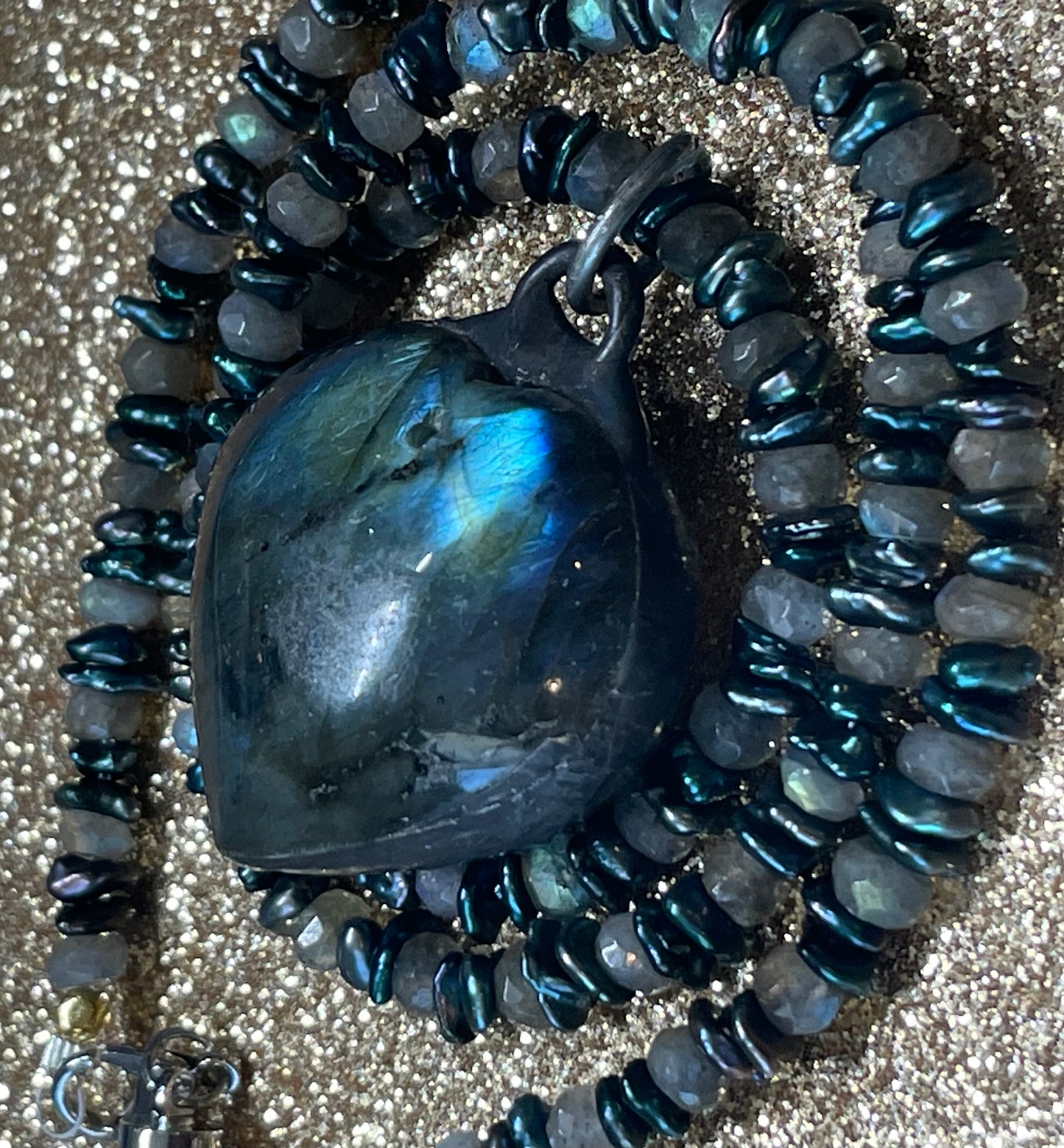 Labradorite and Pearl Necklace