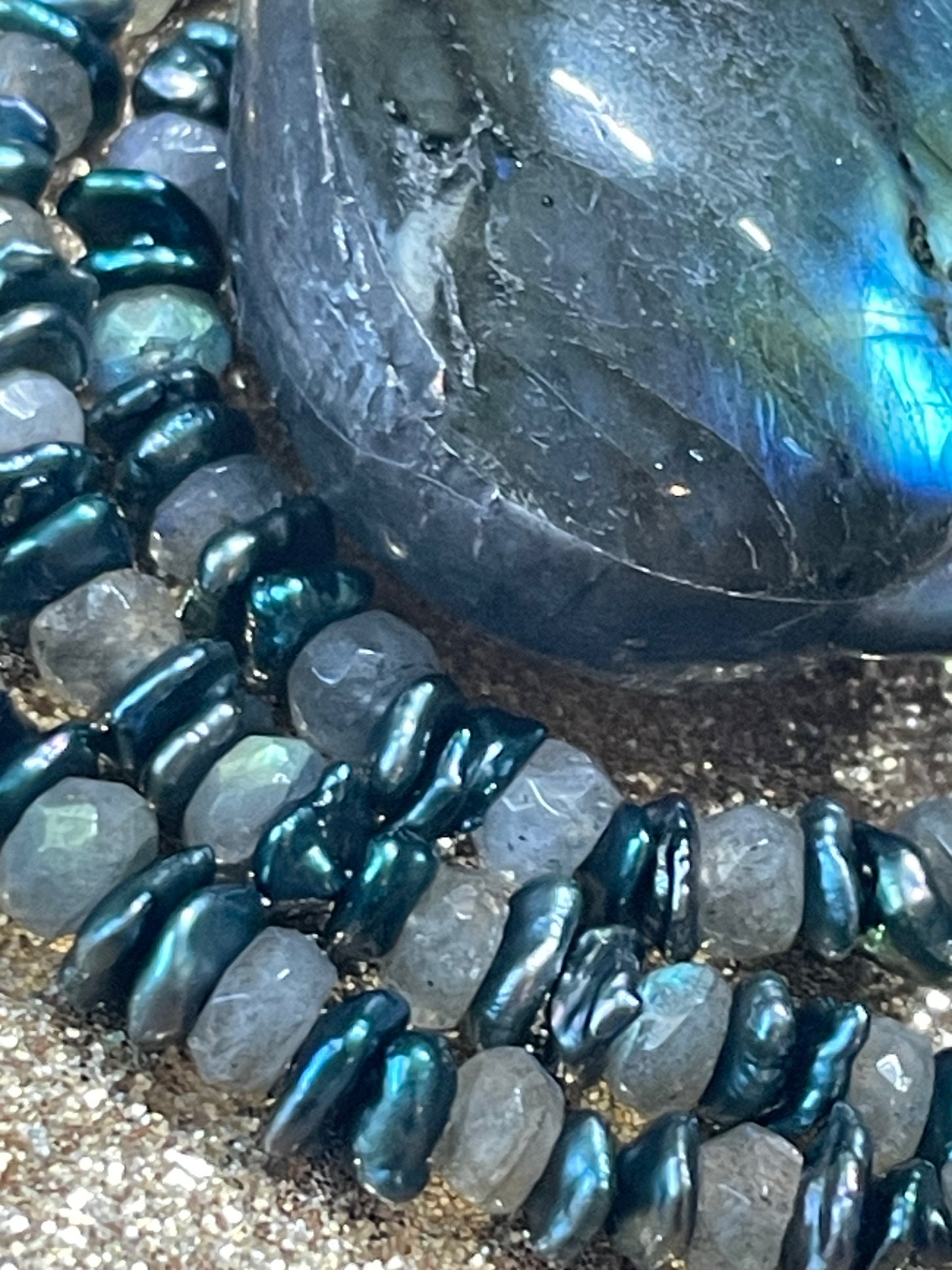 Labradorite and Pearl Necklace
