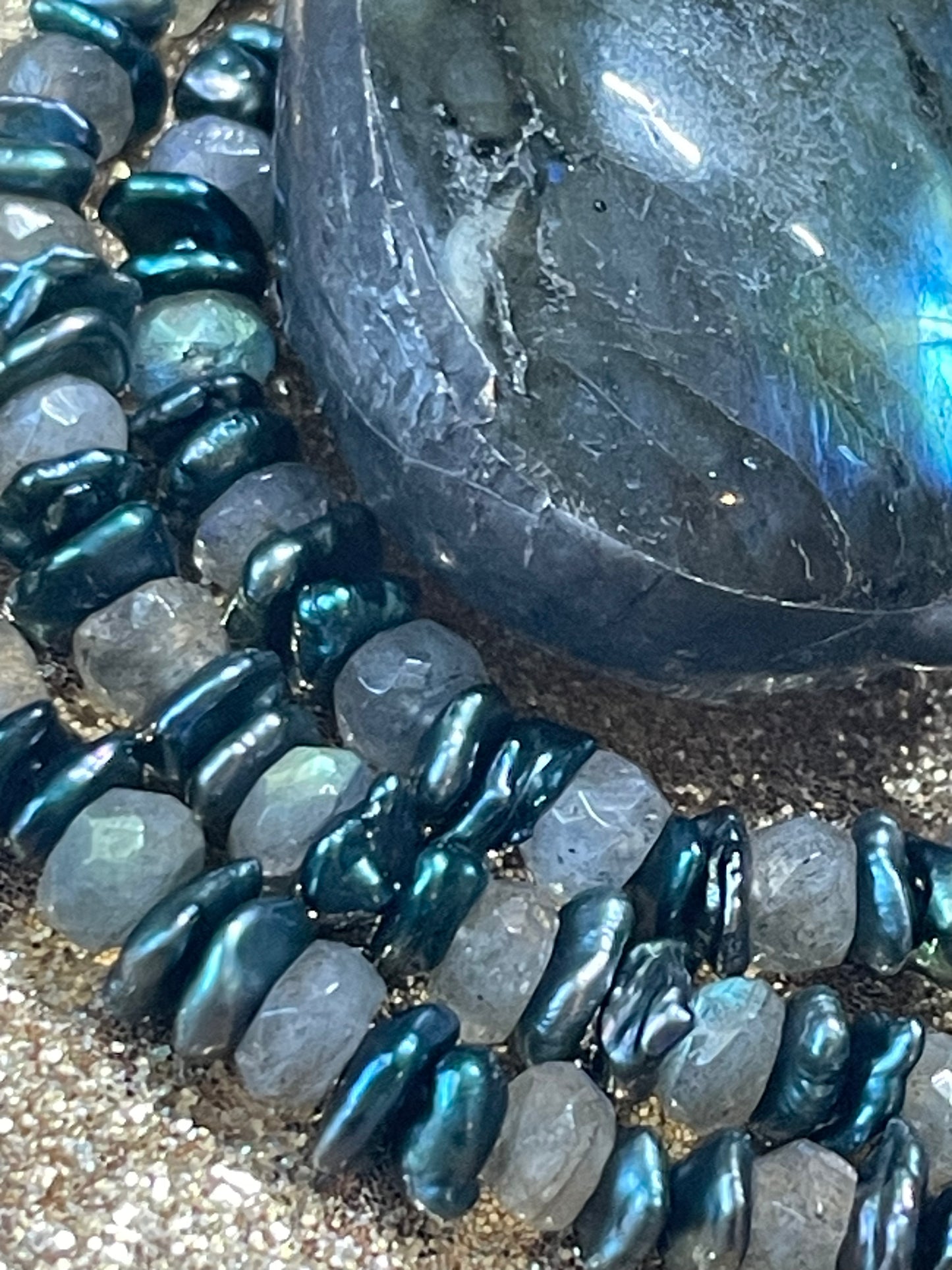 Labradorite and Pearl Necklace