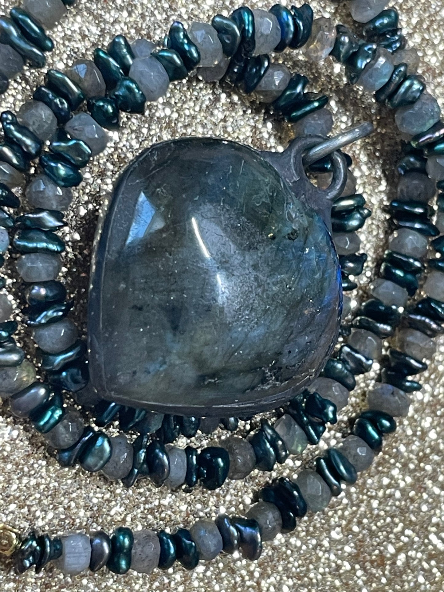 Labradorite and Pearl Necklace