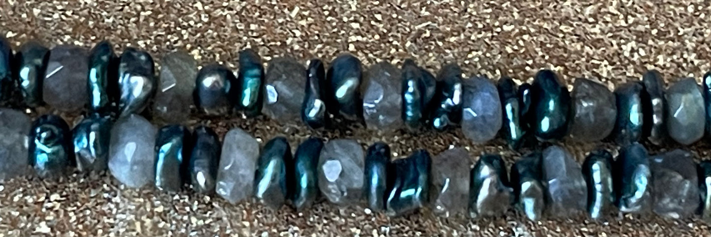 Labradorite and Pearl Necklace