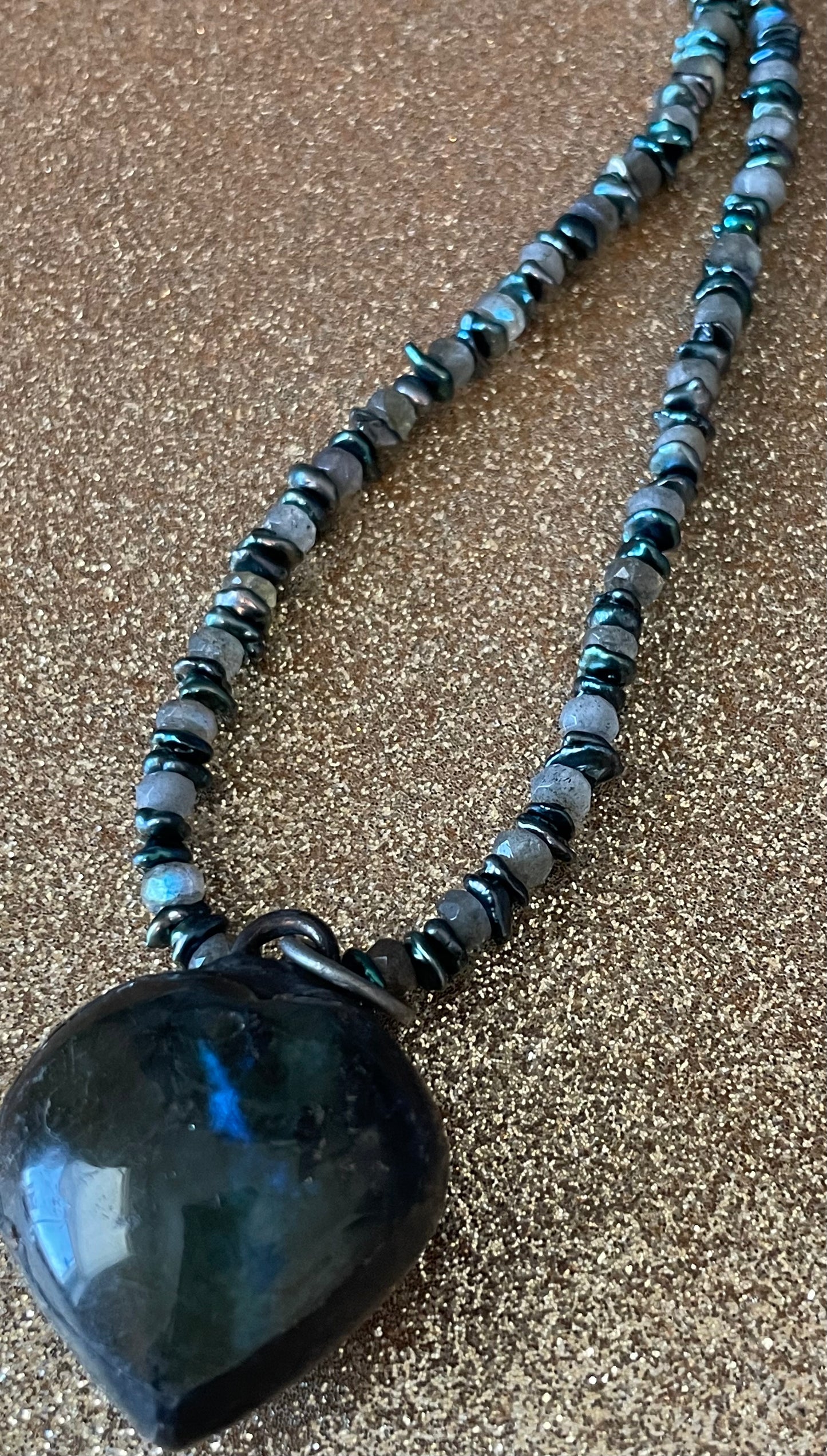 Labradorite and Pearl Necklace