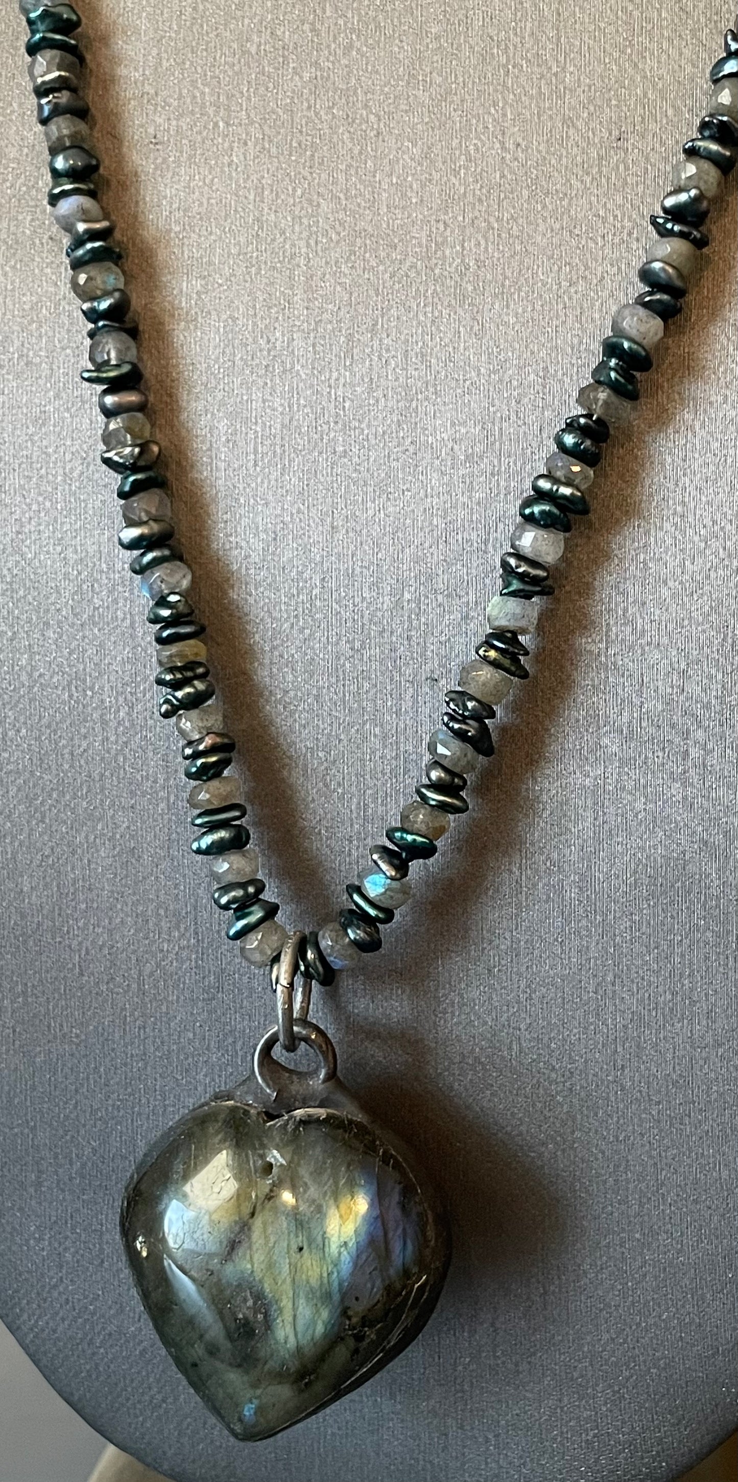 Labradorite and Pearl Necklace
