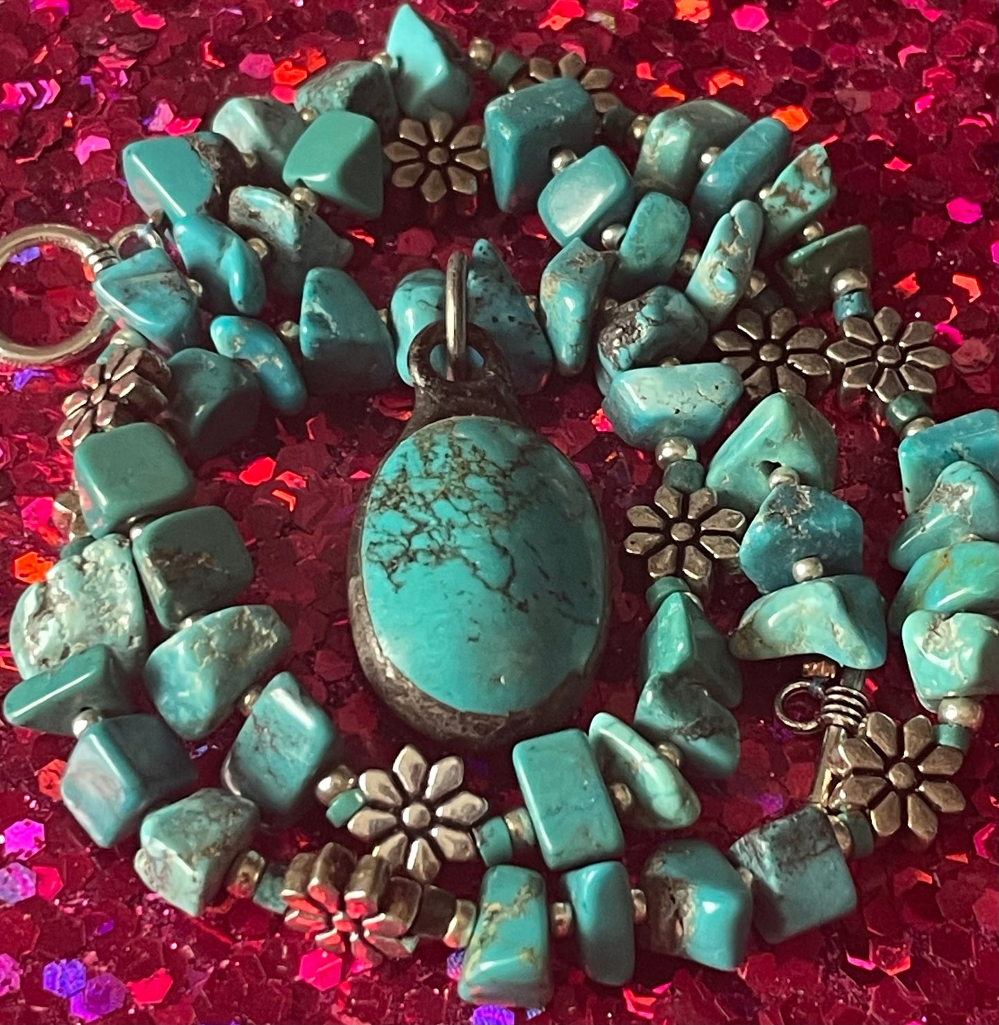 Turquoise on Turquoise Necklace