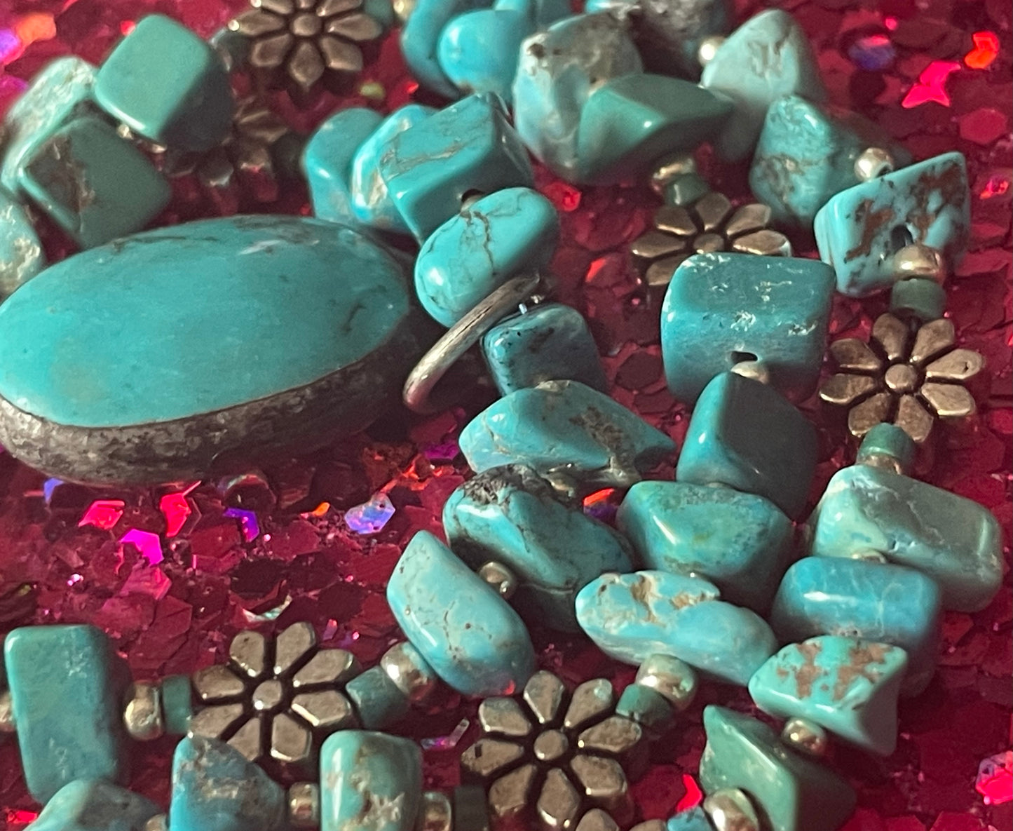 Turquoise on Turquoise Necklace