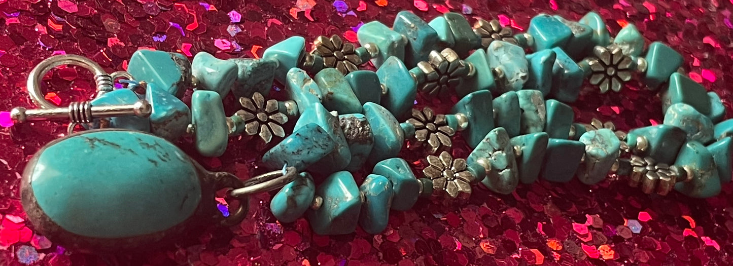 Turquoise on Turquoise Necklace
