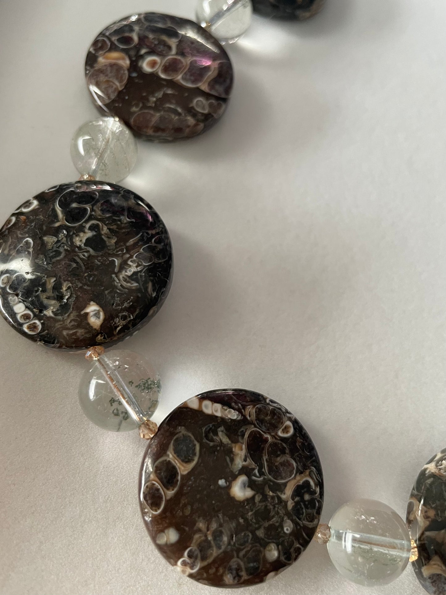 Turritella Agate Statement Necklace