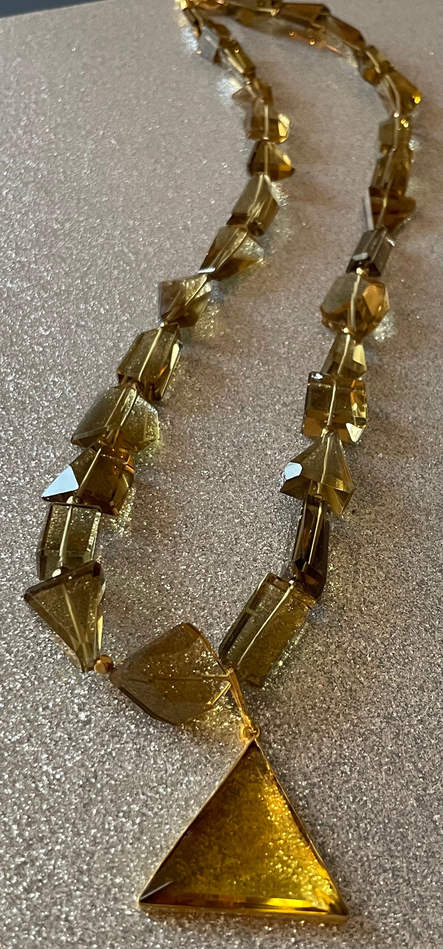 Citrine Triangle Necklace