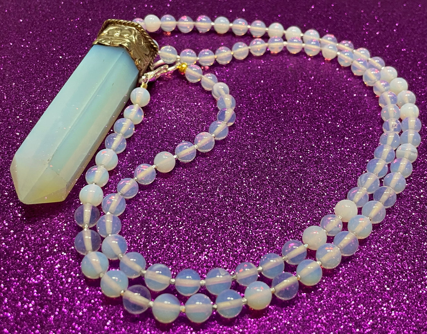 Moonstone and Opalite Statement Necklace