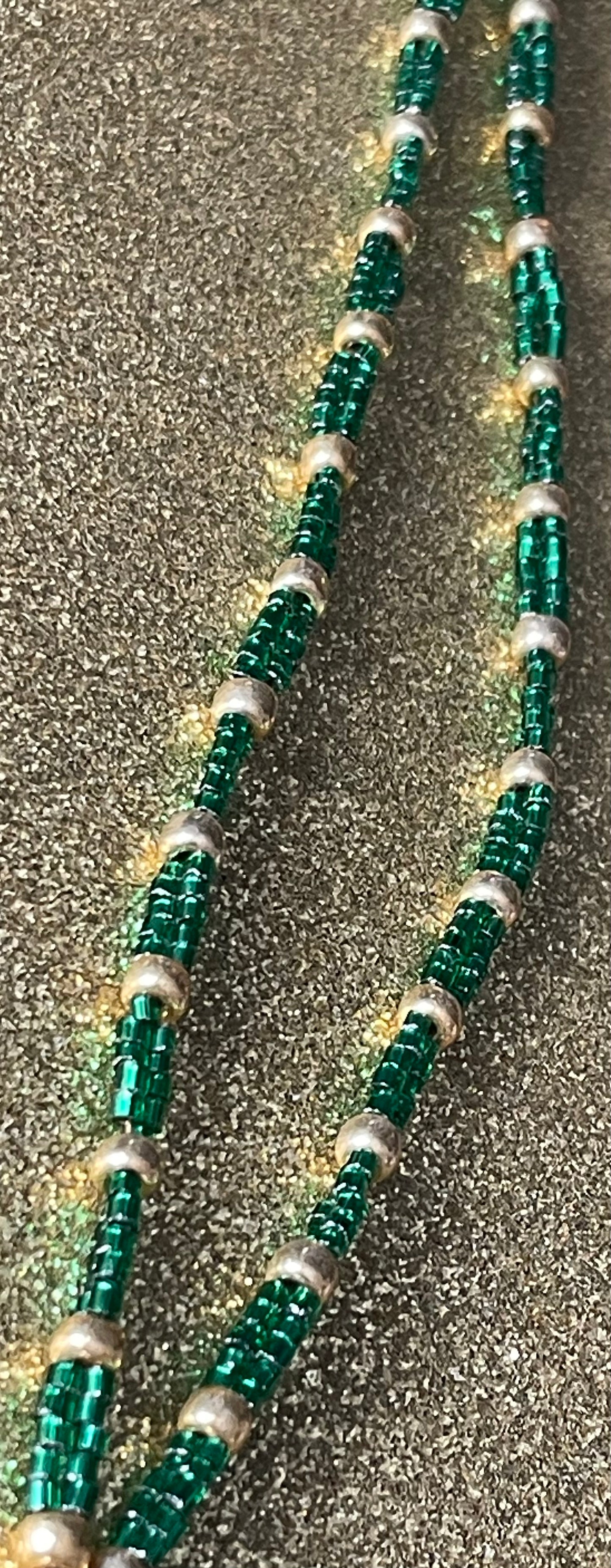 Gilted Green Glass Necklace