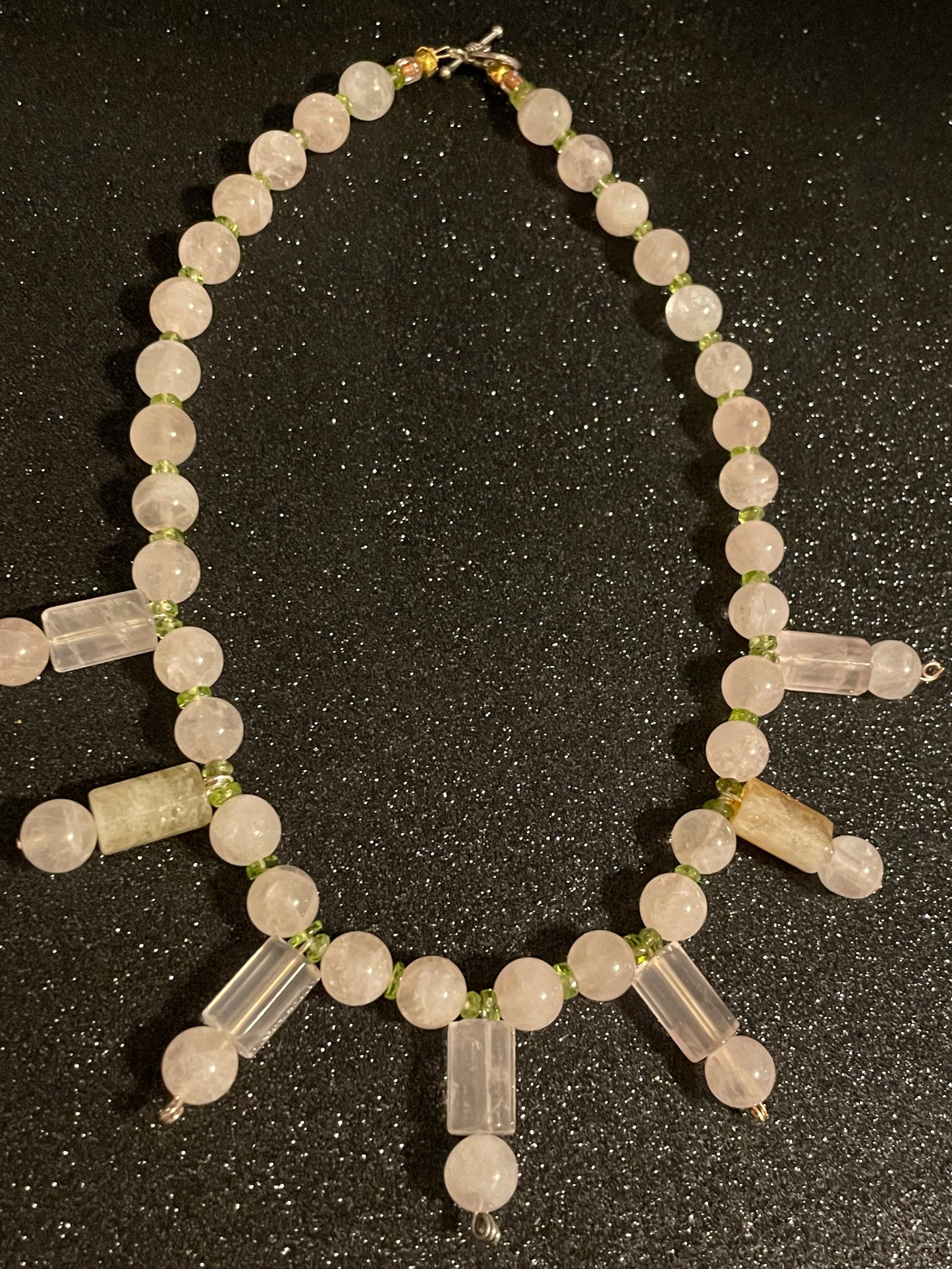 Rose Quartz and Peridot Necklace