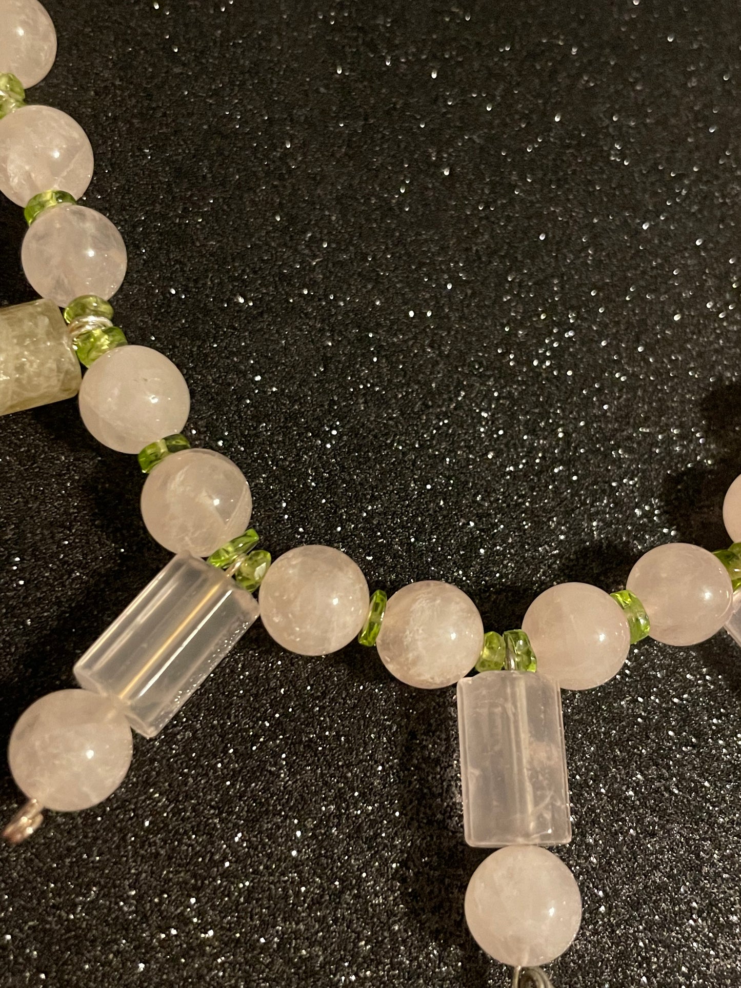 Rose Quartz and Peridot Necklace