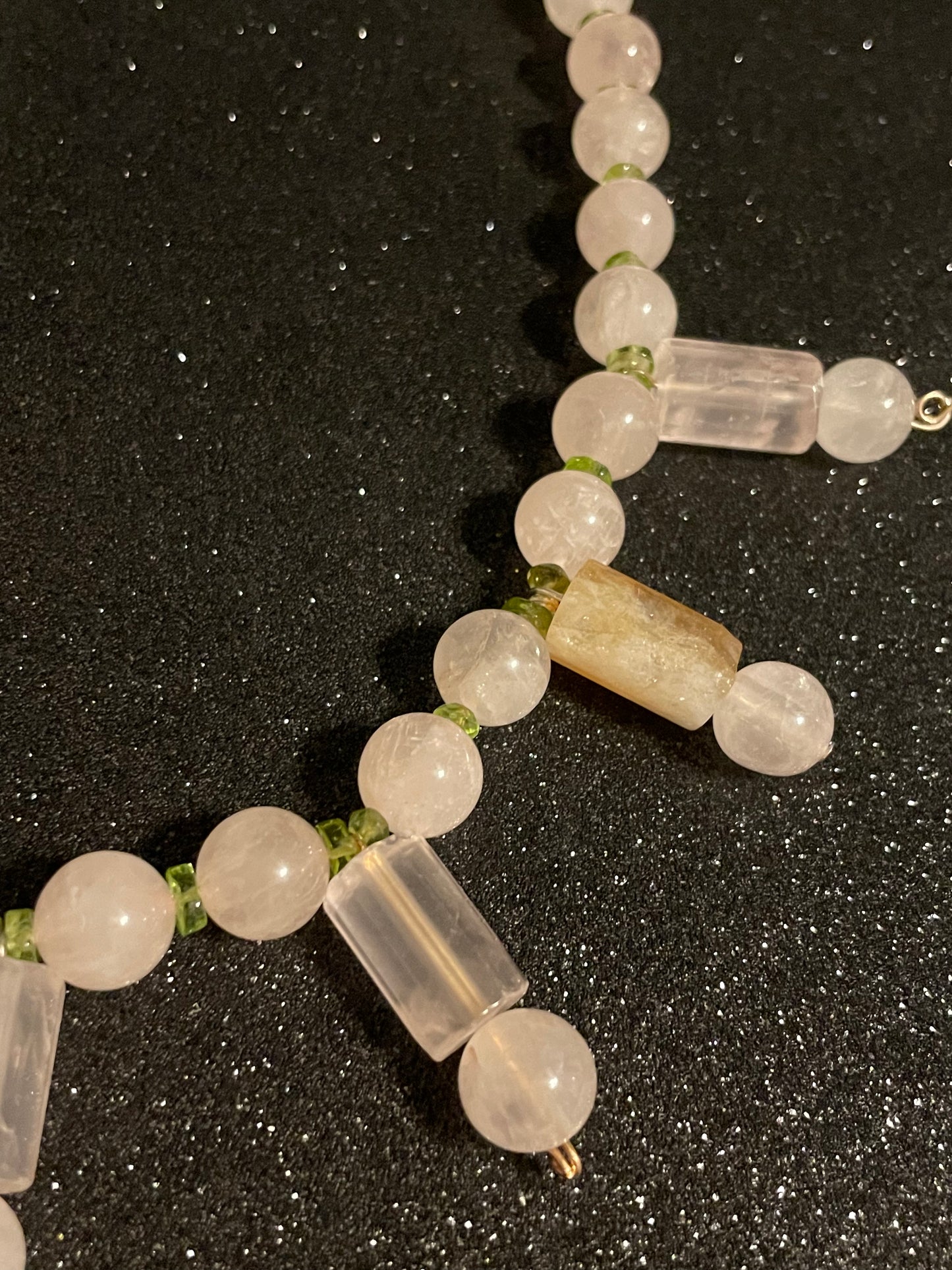 Rose Quartz and Peridot Necklace