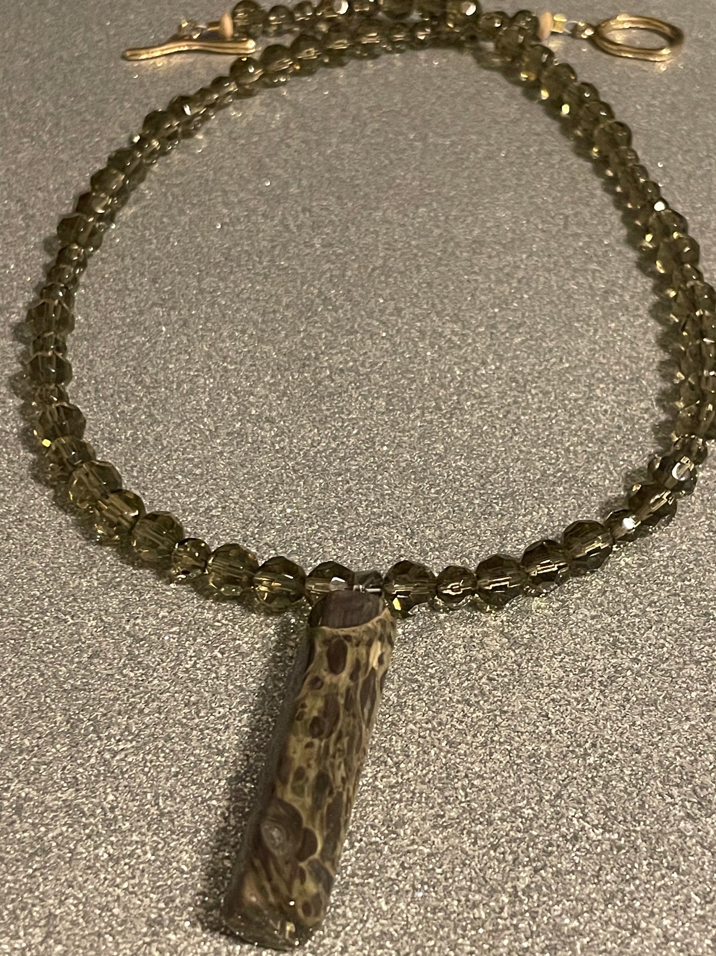 Kambaba Jasper and Crystal Necklace