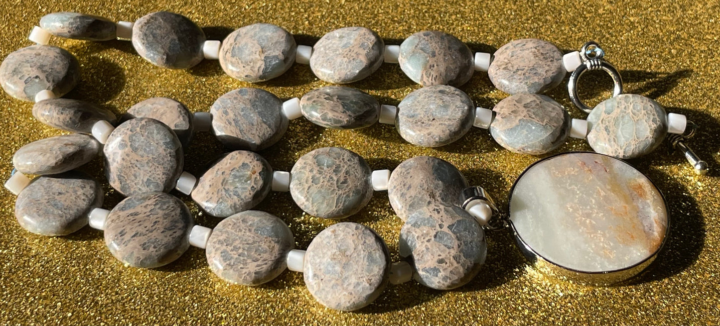 African Aqua Terra Jasper Necklace