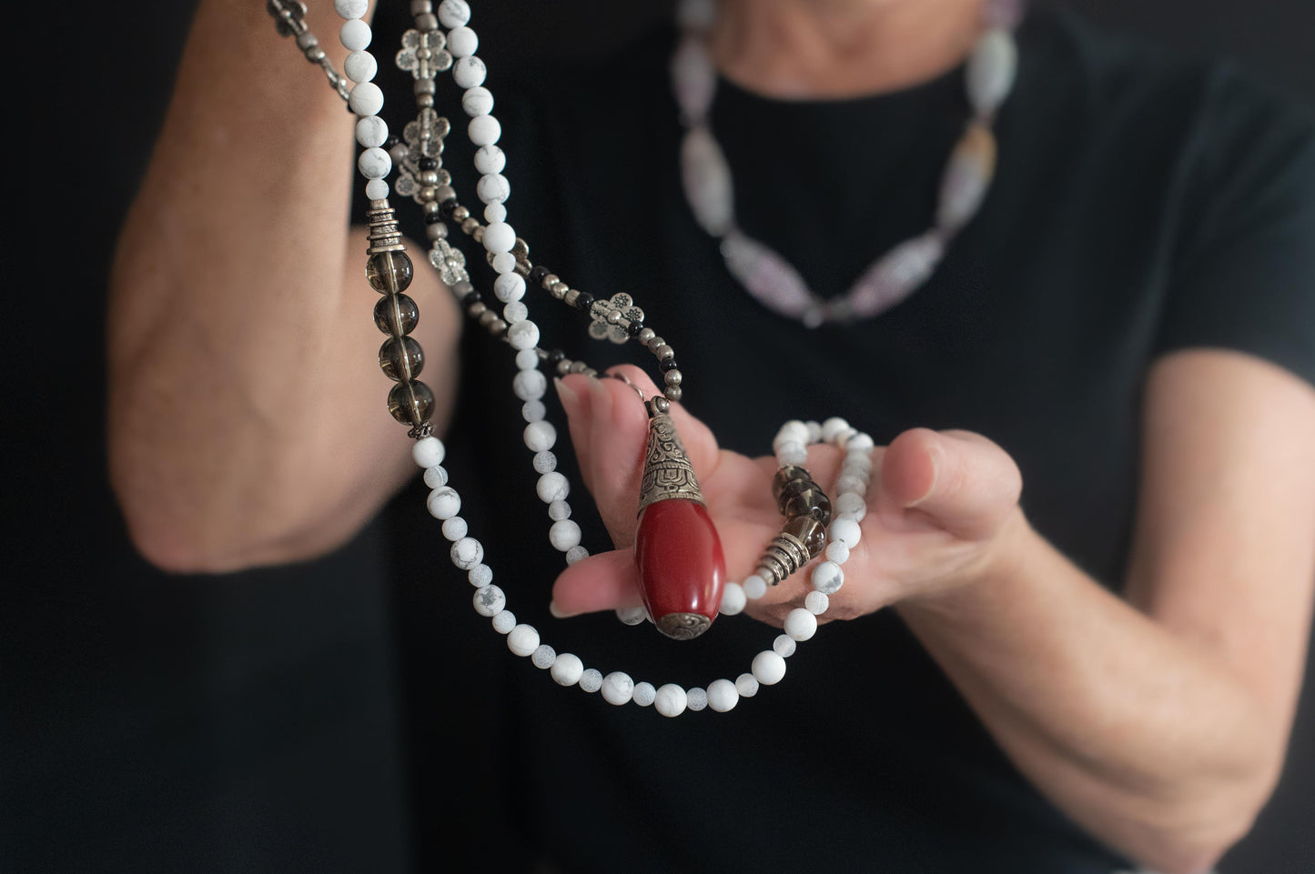 Tibetan Red Copal Resin Necklace