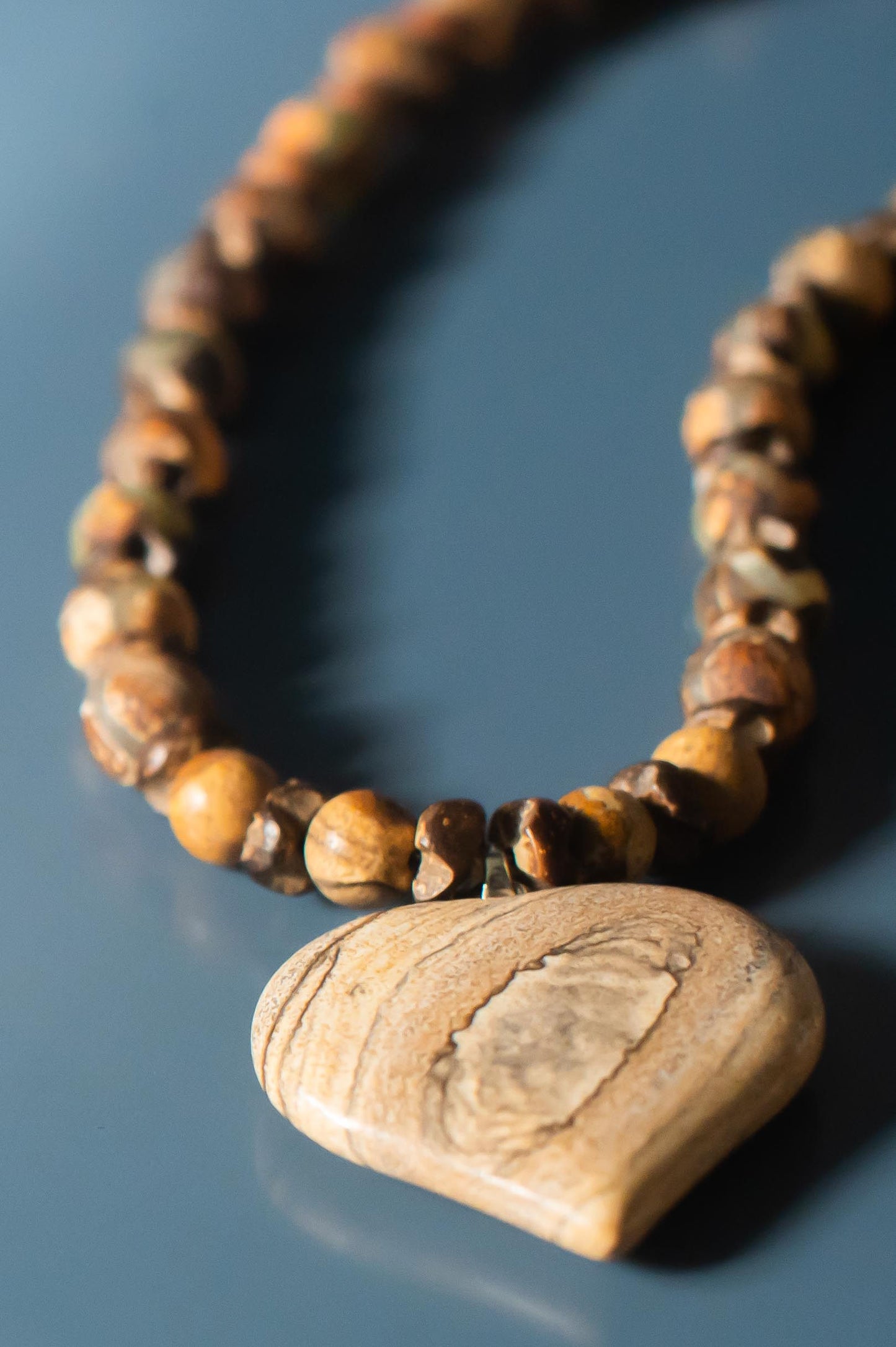 Wood Jasper Heart Necklace