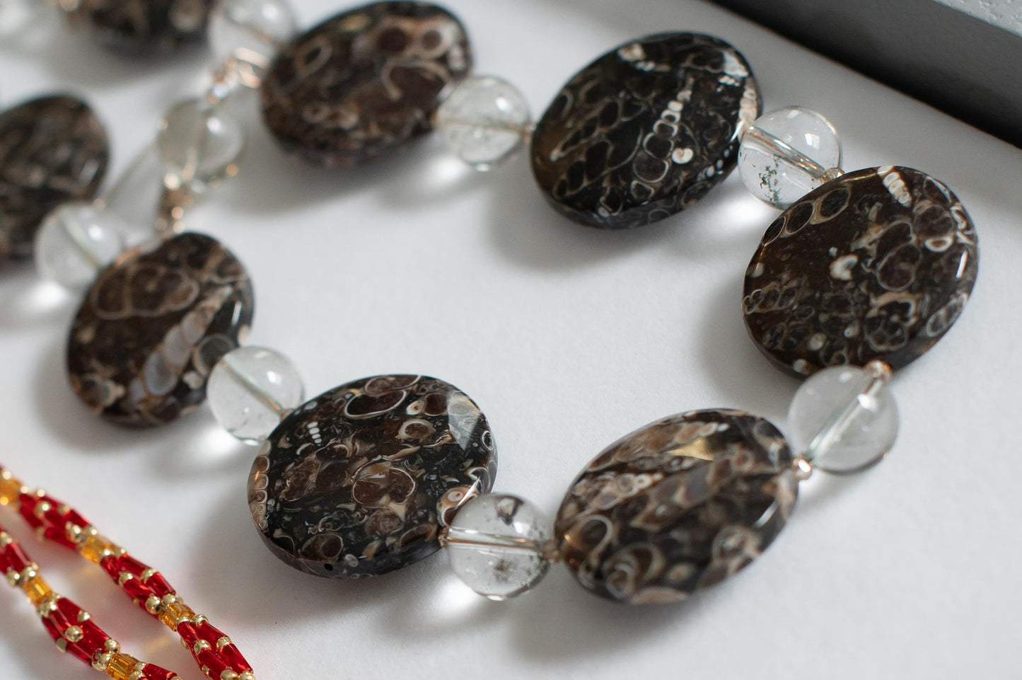 Turritella Agate Statement Necklace