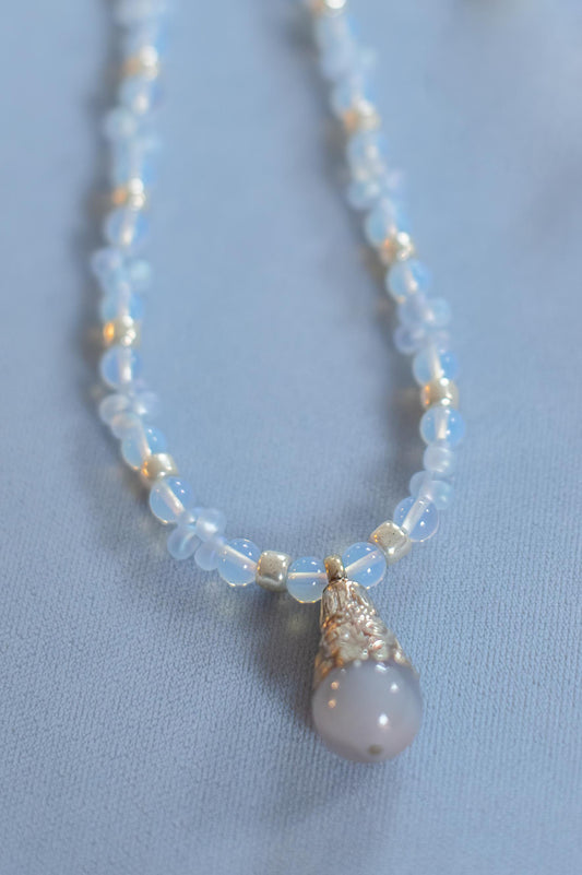 Nepali Moon Quartz Pendant Necklace